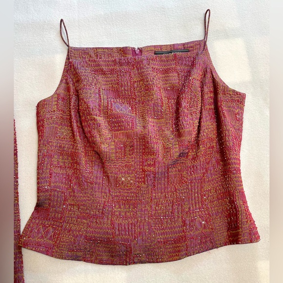 Vintage Y2K Carmen Marc Valvo 2 PC Top & Skirt Set Beaded Gown Formal Size 10 - Picture 6 of 15